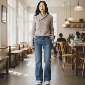 VTG SKYR V-Neck Sweater Après-ski  Cabincore Softgirl FITTED Pockets GORPCORE